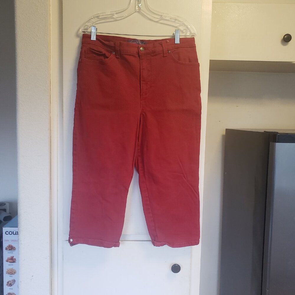 Gloria Vanderbilt Red Cropped Jeans Size 14